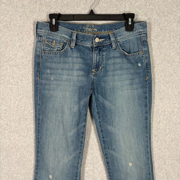 Old Navy Jeans Women 6 Baby Boot Diva Pocket Flap Y2K Knee Hole Whiskers Western - Picture 4 of 12